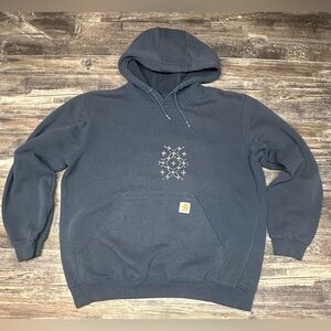 Carhartt Hoodie - Sashiko Mended - Original Fit Workwear - Large - GUC